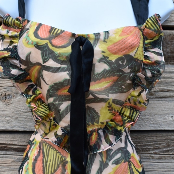 James Coviello Silk Floral Mini Dress - Y2K - Picture 2 of 4